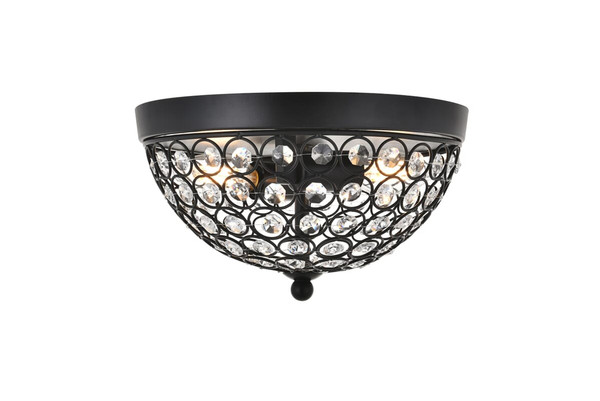 Living District Taye 2 Light Matte Black Flush Mount Ld5012F10Mb