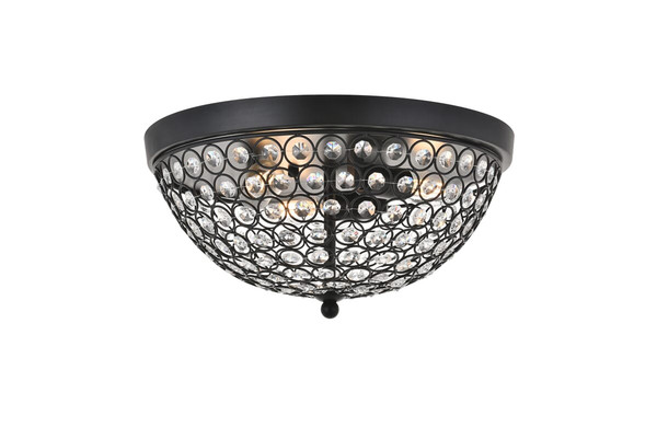 Living District Taye 3 Light Matte Black Flush Mount Ld5012F13Mb