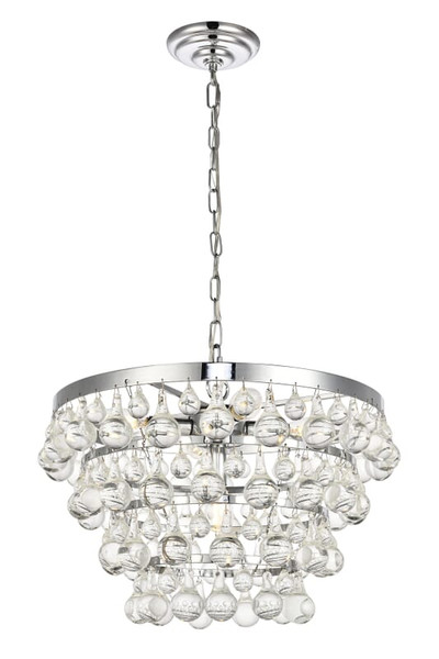 Living District Kora Collection Pendant D17 H10 9 Lt 5 Chrome Finish Ld5016D17C