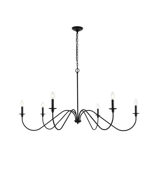 Living District Rohan 54 Inch Chandelier In Matte Black Ld5056D54Mb