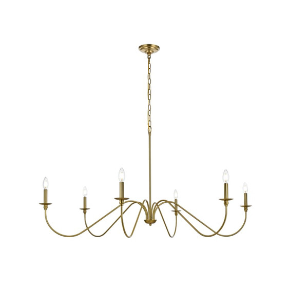 Living District Rohan 54 Inch Chandelier In Satin Gold Ld5056D54Sg