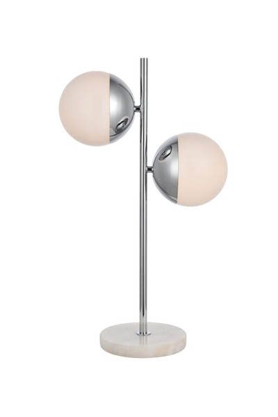 Living District Eclipse 2 Lights Chrome Table Lamp With Frosted White Glass Ld6154C