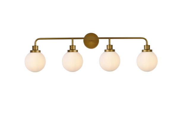 Living District Hanson 4 Lights Bath Sconce In Brass With Frosted Shade Ld7036W38Br