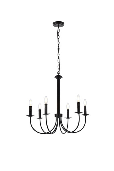 Living District Brielle 6 Lights Pendant In Black Ld7040D26Bk