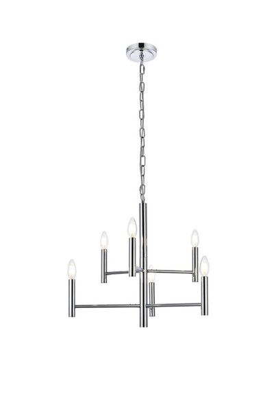 Living District Carmella 6 Lights Pendant In Chrome Ld7060D22C