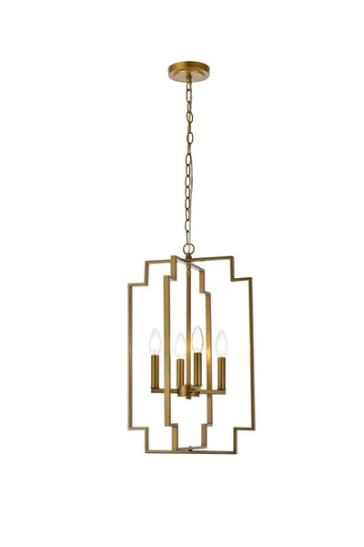 Living District Rosenfeld 4 Lights Pendant In Brass Ld7066D14Br