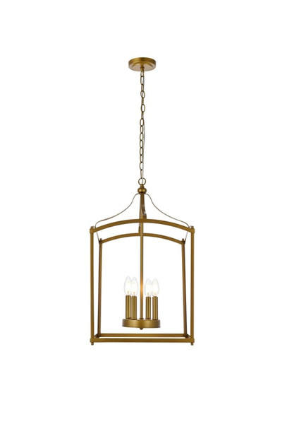 Living District Janet 4 Lights Pendant In Brass Ld7070D15Br