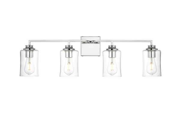 Living District Ronnie 4 Light Chrome And Clear Bath Sconce Ld7314W32Ch