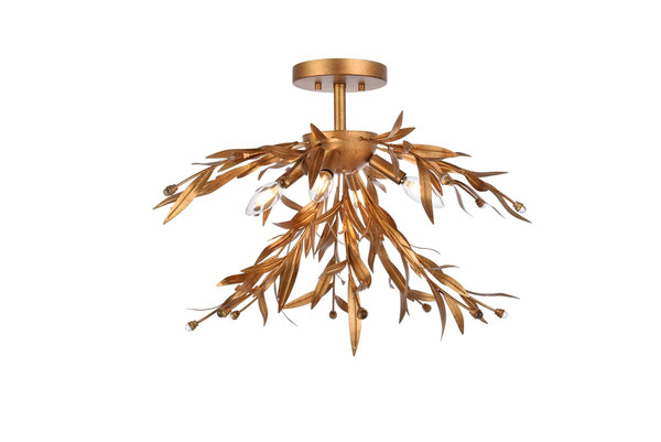 Living District Priscilla 23 Inch Flush Mount In Gold Leaf Ld810F23Gl