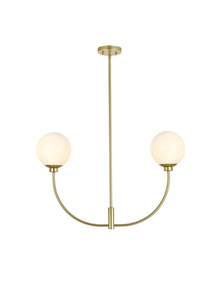 Living District Nyomi 30 Inch Chandelier In Brass Ld816D30Br