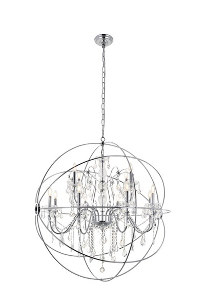 Living District Cordelia 12 Light Chrome Crystal Pendant Ld8801D43C