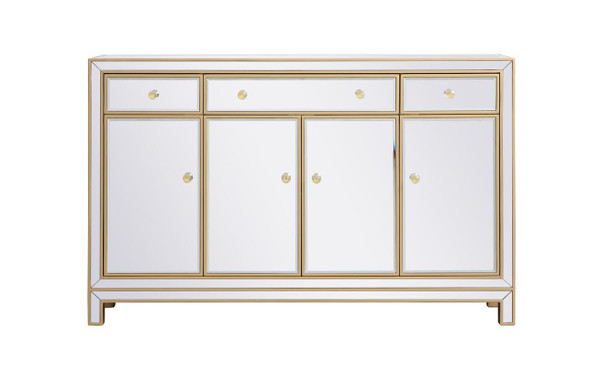 Elegant Decor 56 Inch Mirrored Credenza In Gold Mf72001G