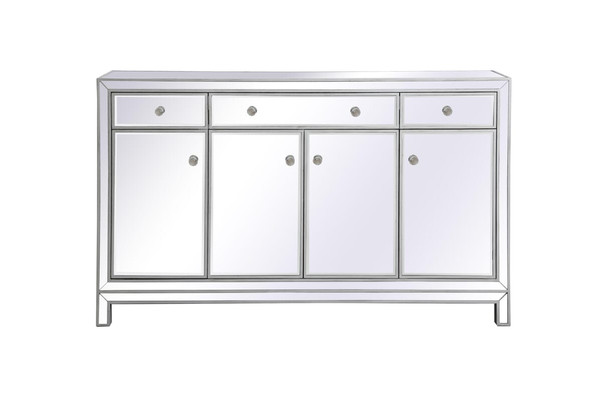Elegant Decor Reflexion 60 In Mirrored Credenza In Antique Silver Mf72060S