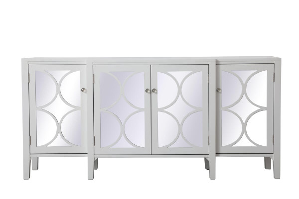 Elegant Decor 72 Inch Mirrored Credenza In White Mf82111Wh