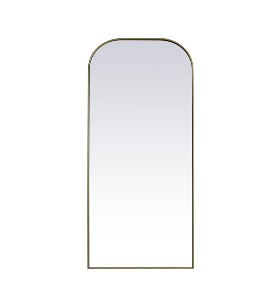 Kitchen And Bath Metal Frame Arch Full Length Mirror 32X76 Inch In Brass Mr1Fl3276Brs