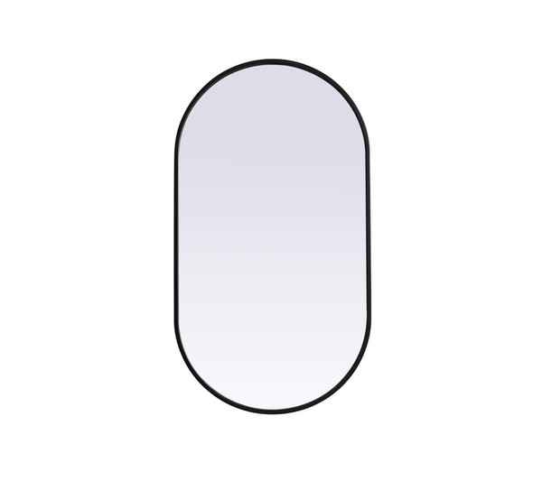 Kitchen And Bath Metal Frame Oval Mirror 20X36 Inch In Black Mr2A2036Blk