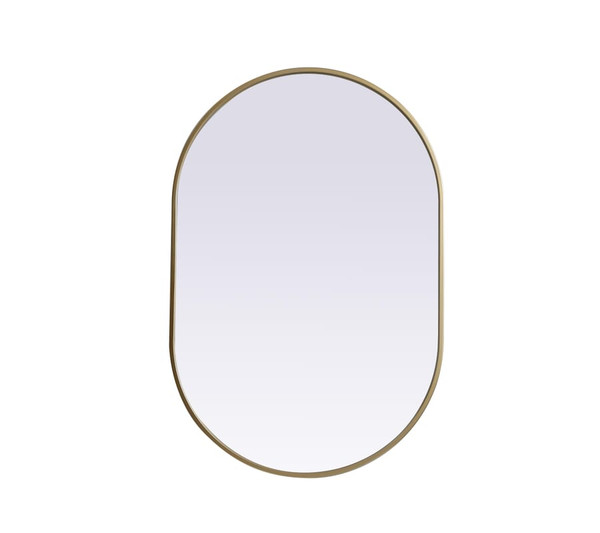 Kitchen And Bath Metal Frame Oval Mirror 24X36 Inch In Brass Mr2A2436Brs