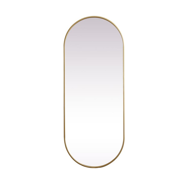Kitchen And Bath Metal Frame Oval Mirror 24X60 Inch In Brass Mr2A2460Brs