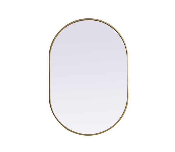Kitchen And Bath Metal Frame Oval Mirror 27X40 Inch In Brass Mr2A2740Brs