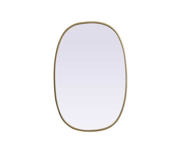 Kitchen And Bath Metal Frame Oval Mirror 20X30 Inch In Brass Mr2B2030Brs