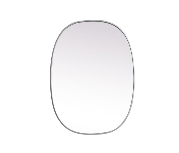 Kitchen And Bath Metal Frame Oval Mirror 27X36 Inch In Silver Mr2B2736Sil