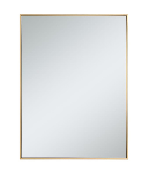 Kitchen And Bath Metal Frame Rectangle Mirror 30 Inch In Brass Mr43040Br