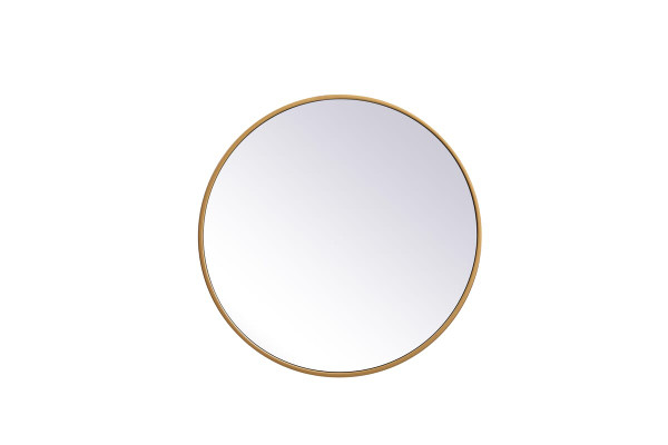 Kitchen And Bath Metal Frame Round Mirror 21 Inch In Brass Mr4821Br