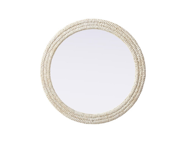 Kitchen And Bath Jute Rope Mirror D36 Linen White Mr4B36Ln