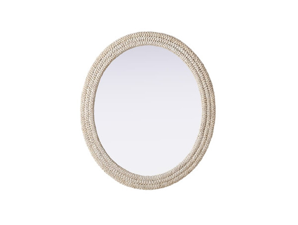 Kitchen And Bath Jute Rope Mirror 36 X42 Linen White Mr4C3642Ln