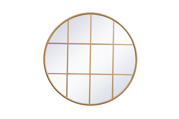 Elegant Decor Metal Windowpane Mirror 42 Inch X 42 Inch In Brass Mr634242Br