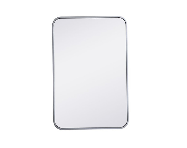 Kitchen And Bath Soft Corner Metal Rectangular Mirror 20X30 Inch In Silver Mr802030S