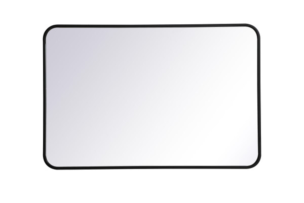 Kitchen And Bath Soft Corner Metal Rectangular Mirror 24X36 Inch In Black Mr802436Bk