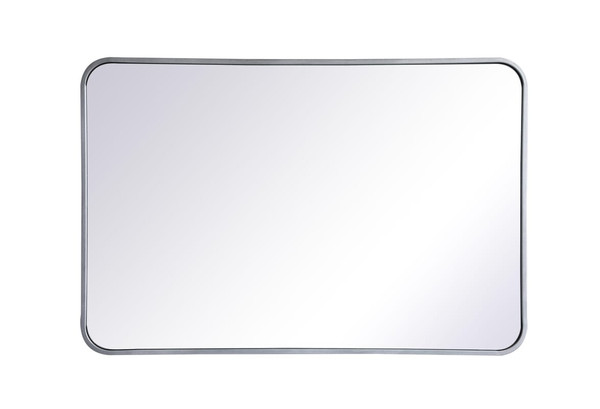 Kitchen And Bath Soft Corner Metal Rectangular Mirror 24X36 Inch In Silver Mr802436S