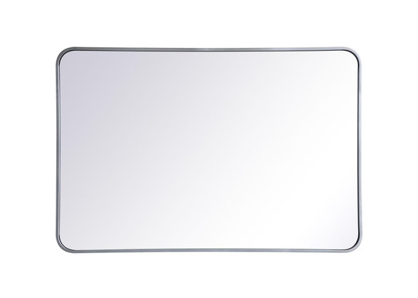 Kitchen And Bath Soft Corner Metal Rectangular Mirror 27X40 Inch In Silver Mr802740S