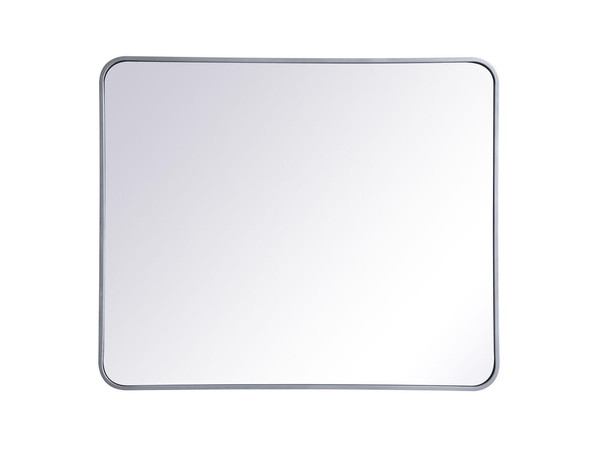Kitchen And Bath Soft Corner Metal Rectangular Mirror 30X36 Inch In Silver Mr803036S