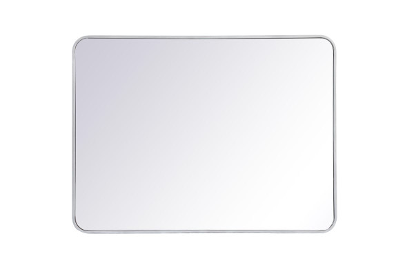 Kitchen And Bath Soft Corner Metal Rectangular Mirror 30X40 Inch In Silver Mr803040S