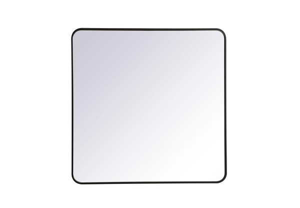 Kitchen And Bath Soft Corner Metal Rectangular Mirror 36X36 Inch In Black Mr803636Bk