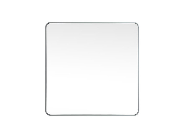 Kitchen And Bath Soft Corner Metal Square Mirror 42X42 Inch In Silver Mr804242S