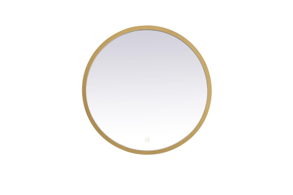 Kitchen And Bath Pier 21 Inch Led Mirror With Adjustable Color Temperature 3000K 4200K 6400K In Brass Mre6021Br