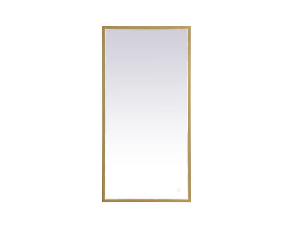 Kitchen And Bath Pier 20X40 Inch Led Mirror With Adjustable Color Temperature 3000K 4200K 6400K In Brass Mre62040Br