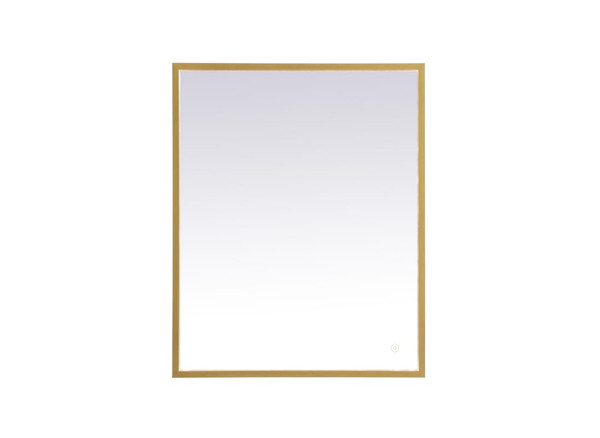 Kitchen And Bath Pier 24X30 Inch Led Mirror With Adjustable Color Temperature 3000K 4200K 6400K In Brass Mre62430Br