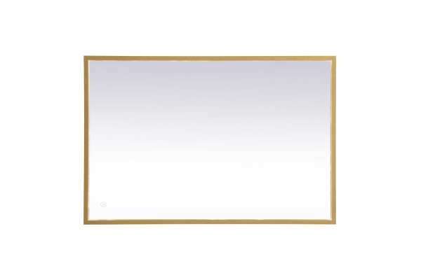 Kitchen And Bath Pier 24X36 Inch Led Mirror With Adjustable Color Temperature 3000K 4200K 6400K In Brass Mre62436Br