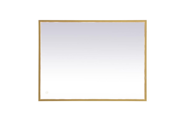 Kitchen And Bath Pier 27X36 Inch Led Mirror With Adjustable Color Temperature 3000K 4200K 6400K In Brass Mre62736Br