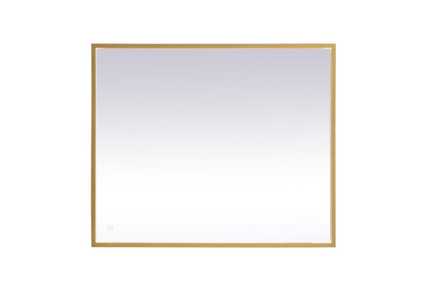 Kitchen And Bath Pier 30X36 Inch Led Mirror With Adjustable Color Temperature 3000K 4200K 6400K In Brass Mre63036Br