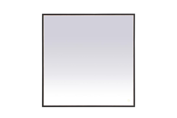 Kitchen And Bath Pier 36X36 Inch Led Mirror With Adjustable Color Temperature 3000K 4200K 6400K In Black Mre63636Bk