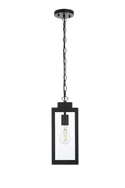 Elegant Lighting Outdoor Hanging L6 W6 H15 L1 Black Od330H15Bk