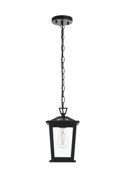 Elegant Lighting Outdoor Hanging L7 W7 H12 L1 Black Od332H12Bk