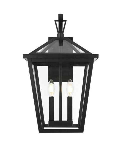 Elegant Lighting Wall Sconce W12 H20 E13 L2 Black Od334W20Bk