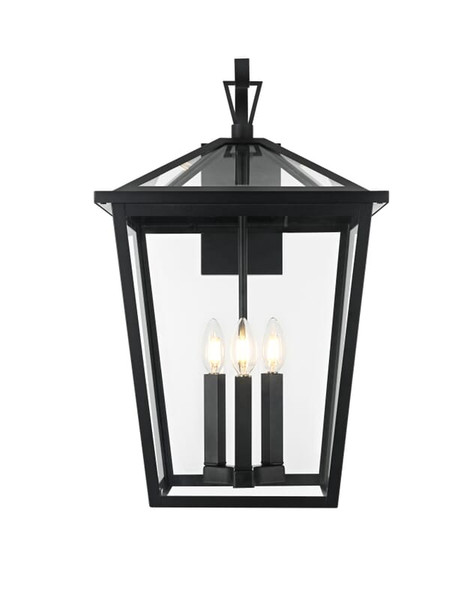 Elegant Lighting Wall Sconce W14 H23 E16 L3 Black Od334W23Bk