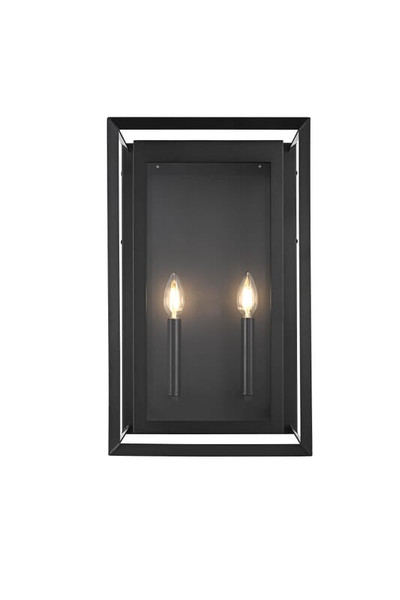 Elegant Lighting Wall Sconce W12 E9 H19 5 L2 Black Od355W20Bk